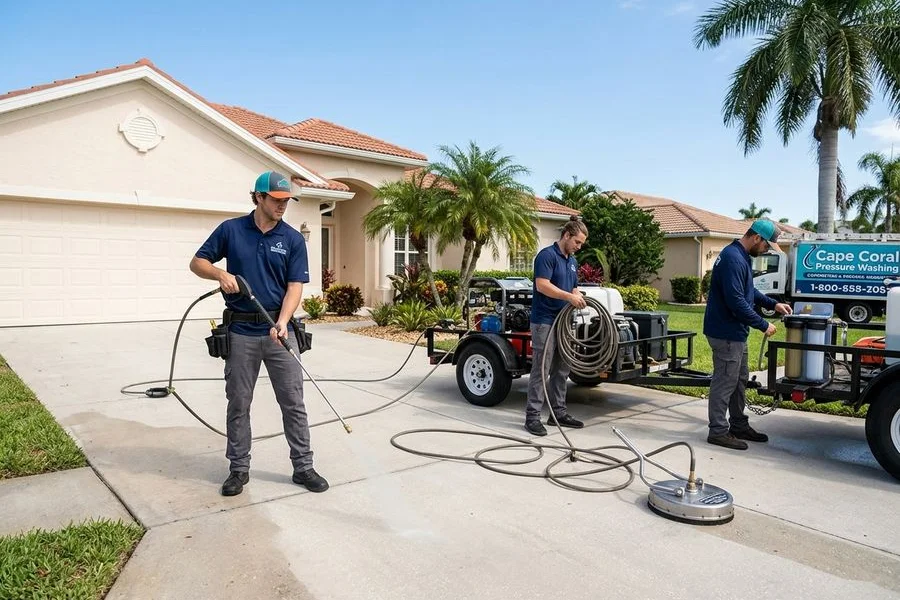 After: clean concrete after rust removal
