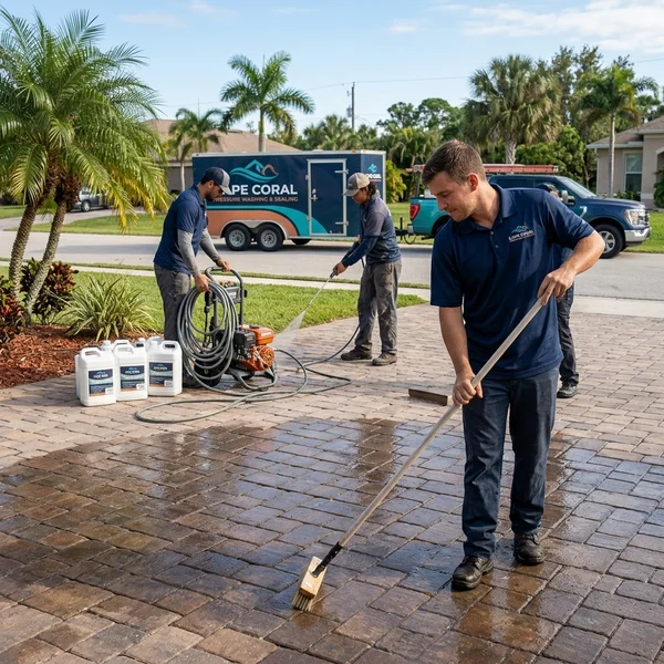After: sealed wet-look pavers