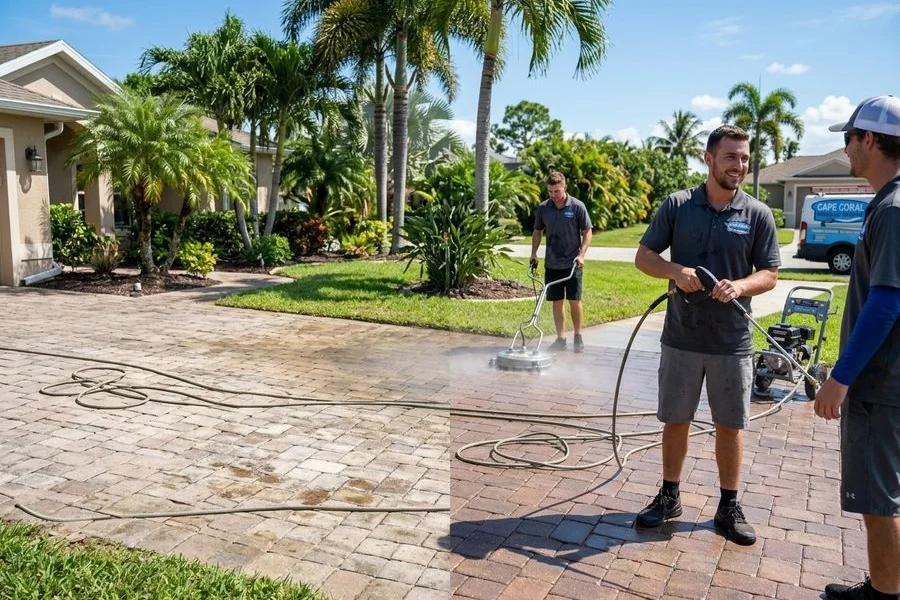 Efflorescence before/after