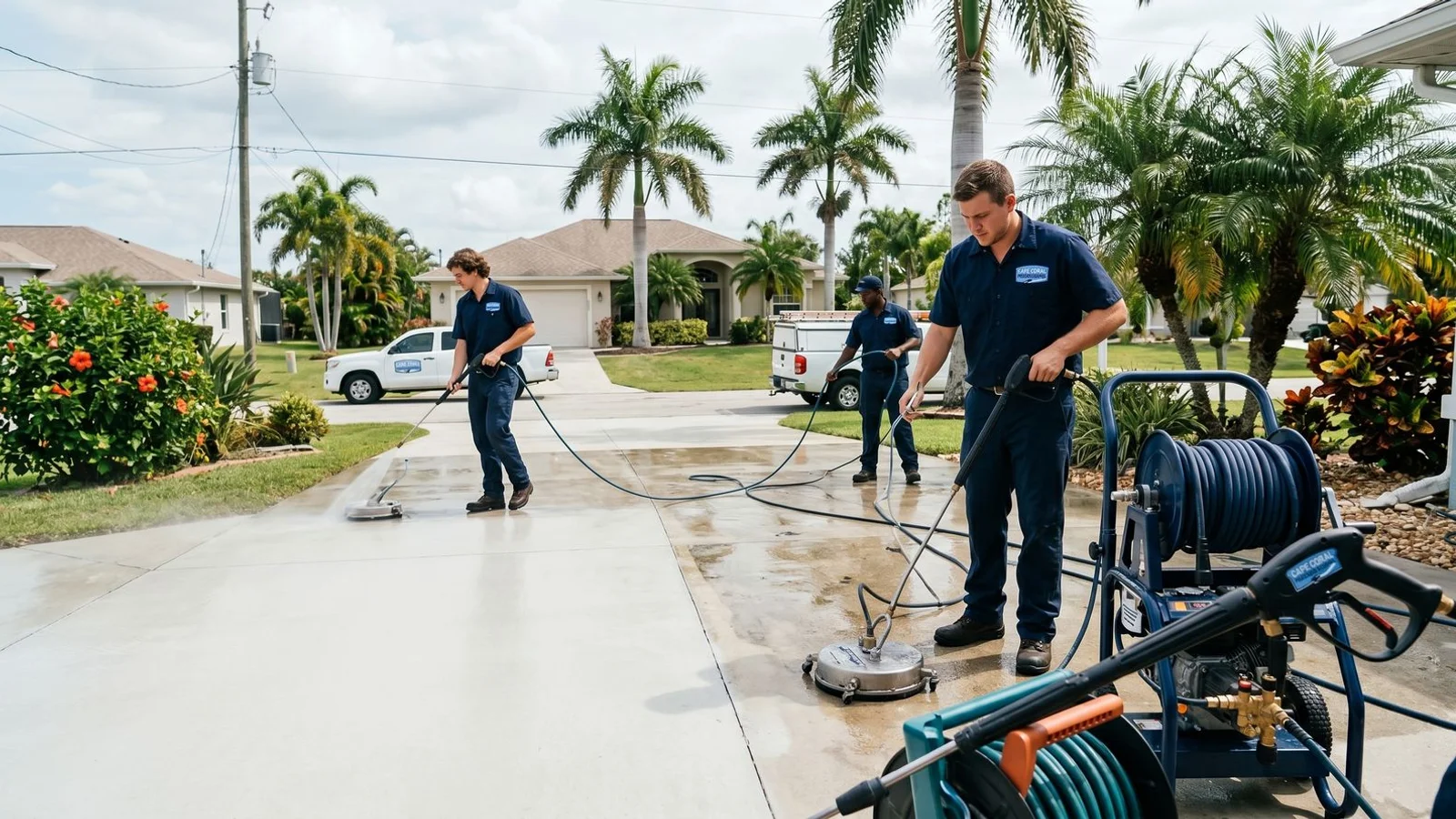 Driveway with rust stains successfully removed