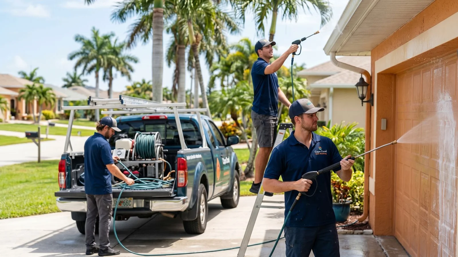 Cape Coral home being soft-washed