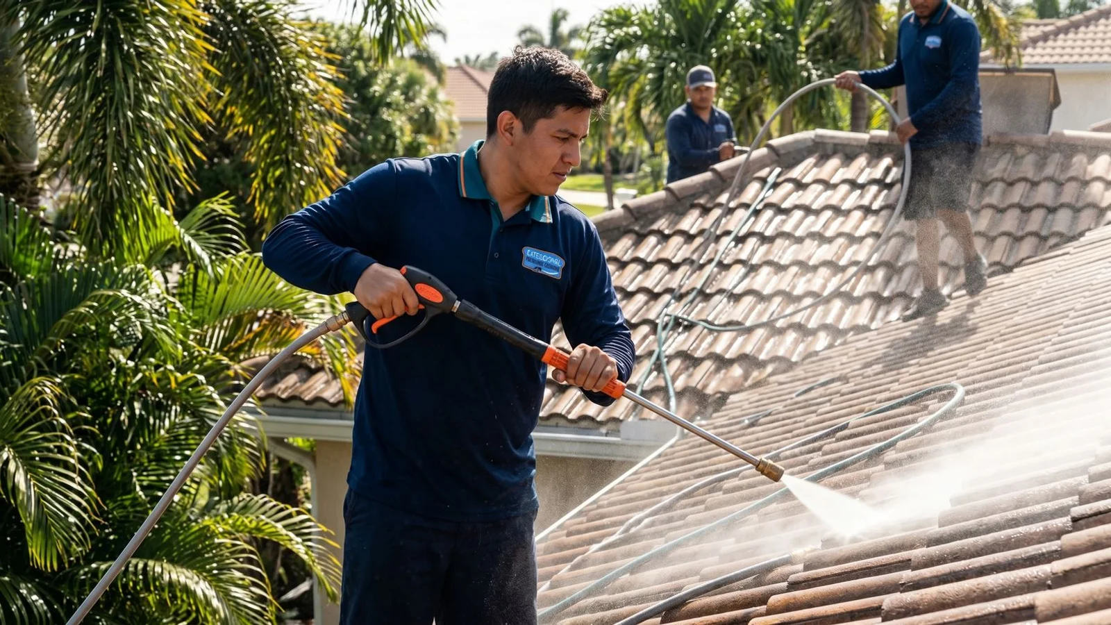 Cape Coral home with freshly cleaned tile roof