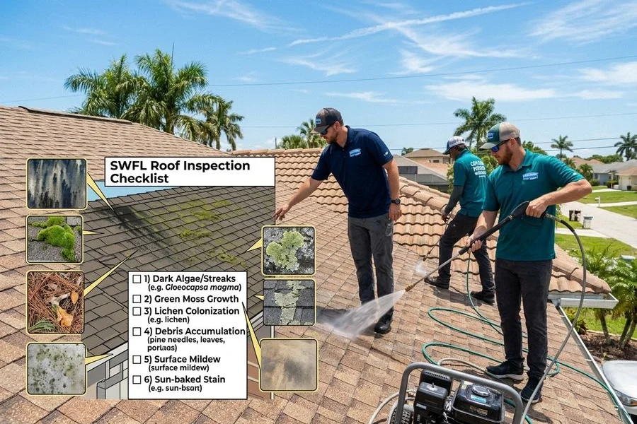 6 visual signs of roof cleaning checklist