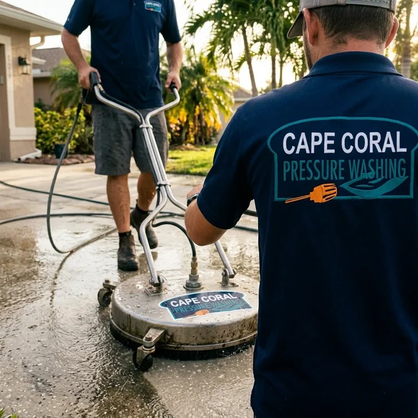 Close-up: rotary cleaner in action