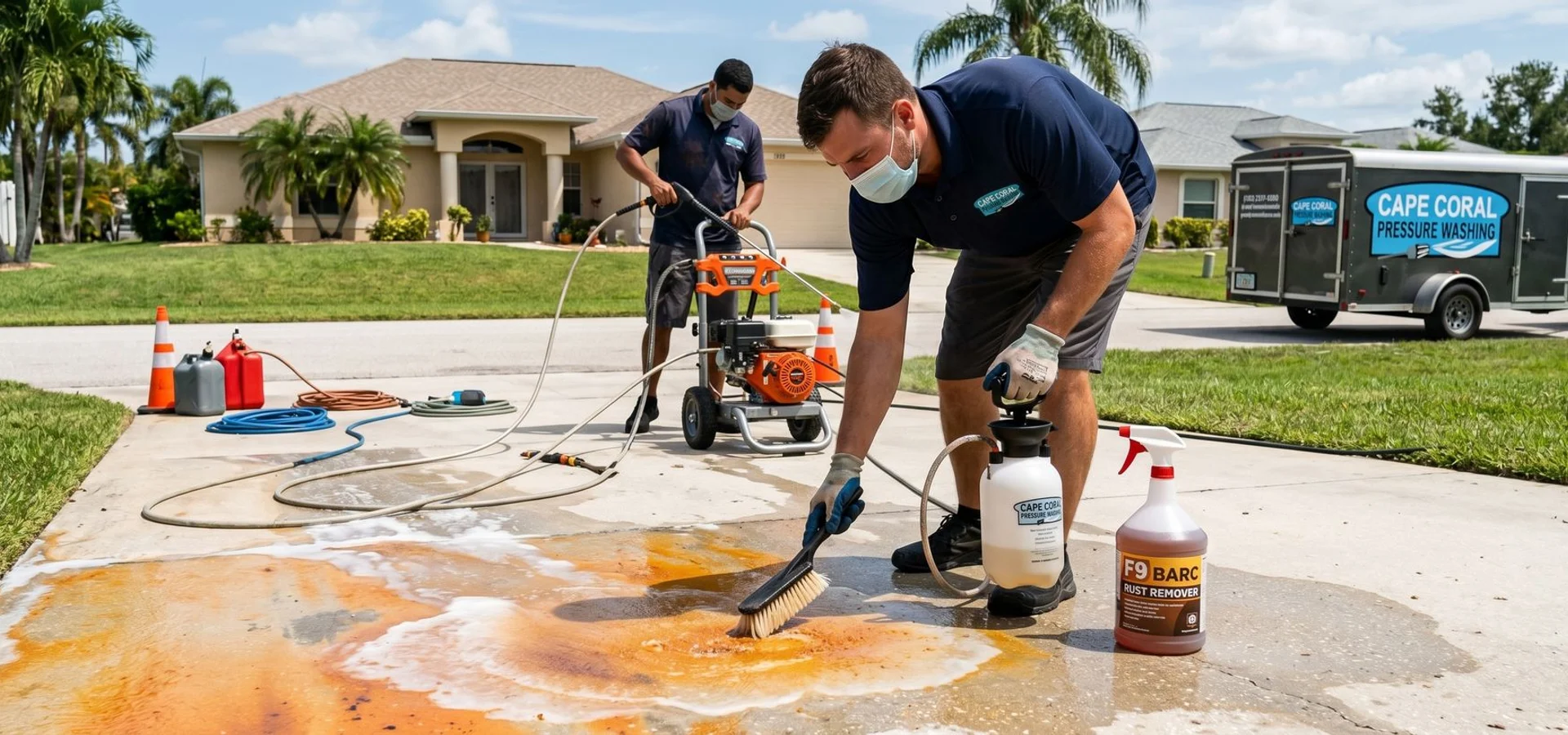 F9 BARC application on irrigation rust stains