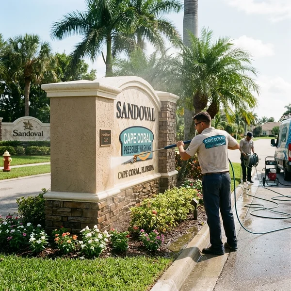 Sandoval HOA monument cleaned