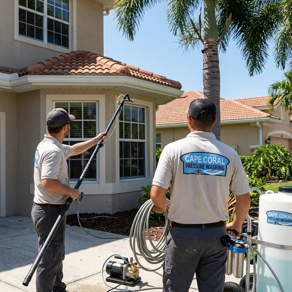 Two-story window cleaning
