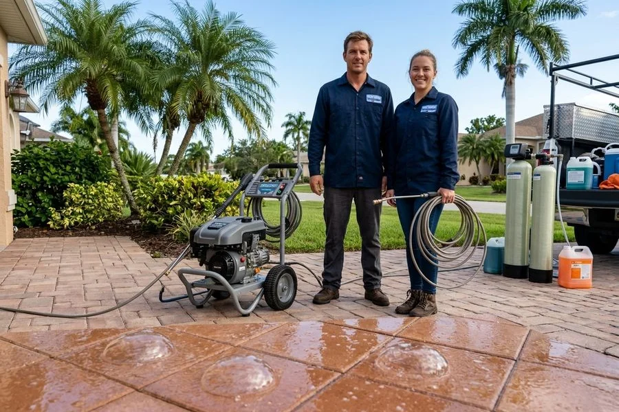 Water beading on sealed paver
