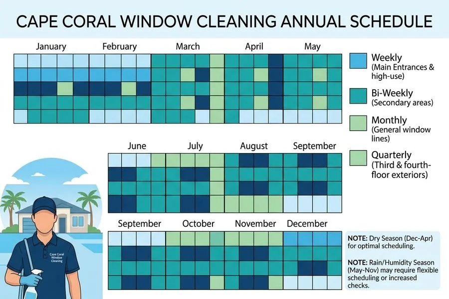 Window cleaning calendar